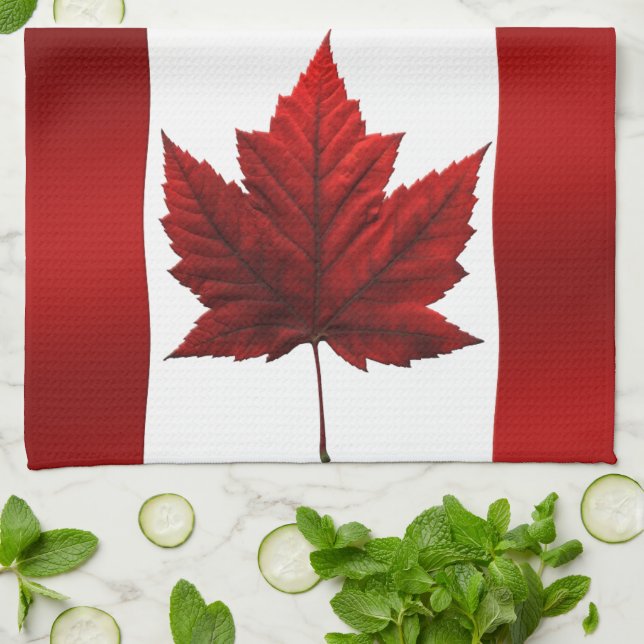 Kanada Flagga Souvenir Towel Canada Tea Towel Deco Kökshandduk (Vikta)