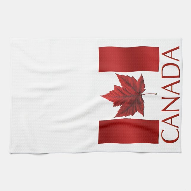 Kanada Flagga Souvenir Towel Canada Tea Towel Deco Kökshandduk (Horisontell)
