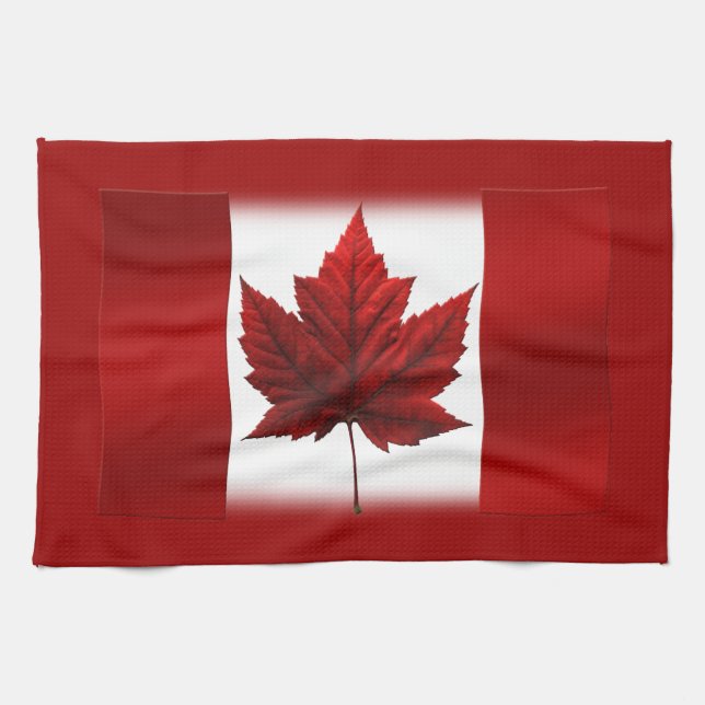 Kanada Flagga Souvenir Towel Canada Tea Towel Deco Kökshandduk (Horisontell)
