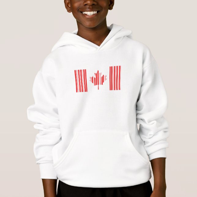 KANADA FLAGGA STreckkod Kanadensisk Streckkod Tee (Framsida)