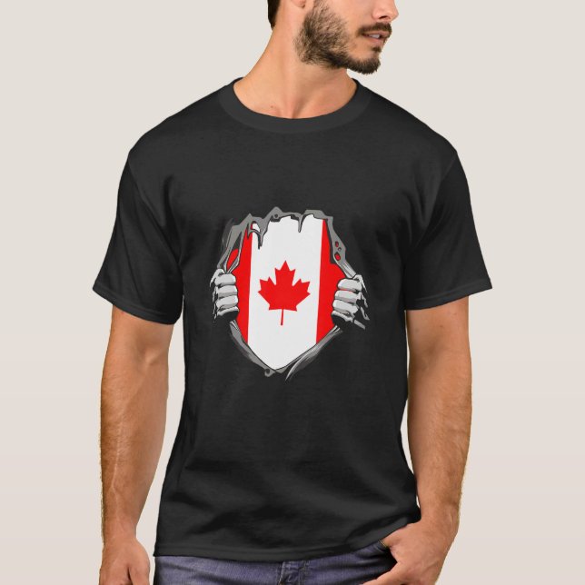 Kanada Flagga T Shirt (Framsida)