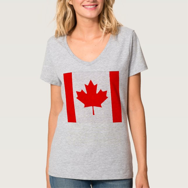 Kanada-Flagga Tee Shirt (Framsida)