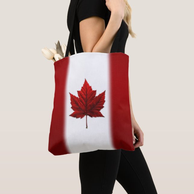 Kanada Flagga Tote bags Kanada Maple Löv Bags Tygkasse (Närbild)