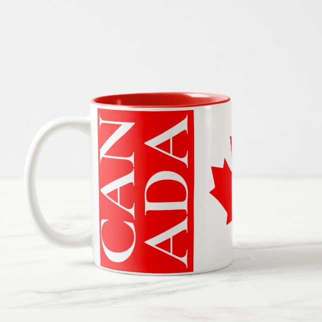 Kanada flagga Två-Tonad mugg (Vänster)