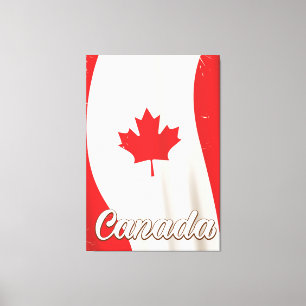 Kanada Flagga Vintage resaffisch Canvastryck