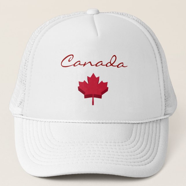 Kanada Flagga White Hat Keps (Framsida)