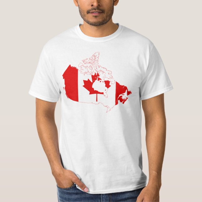 Kanada flaggakarta CA Tee (Framsida)