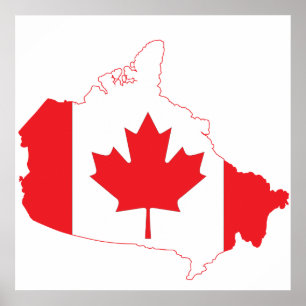 Kanada flaggakarta poster
