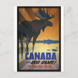 Kanada för Big Game Vintage resor Poster Vykort