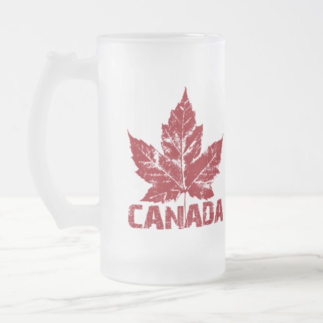 Kanada för öl för Kanada flaggasouvenir Glass mugg (Vänster)