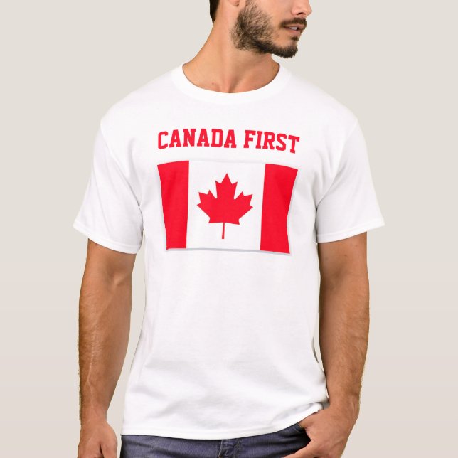 Kanada först. Konservativt Kanada. T-shirt (Framsida)