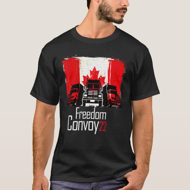 Kanada Freedom Convoy 2022 Flagge Der Kanadischen T Shirt (Framsida)
