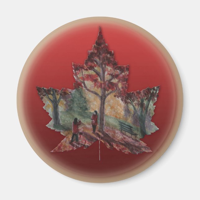 Kanada Fridge Magnet Canada Maple Löv Magnet (Framsidan)