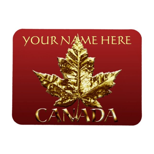 Kanada Fridge Magnet Guld Kanada Souvenir Magnet (Horisontell)