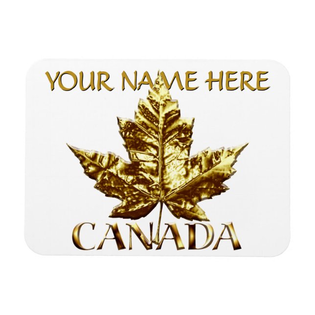 Kanada Fridge Magnet Guld Kanada Souvenir Magnet (Horisontell)