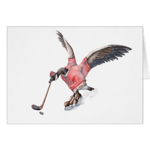 Kanada gås som leker hockey hälsningskort
