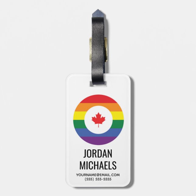 Kanada Gay pride Bagagebricka (Baksidan Lodrät)