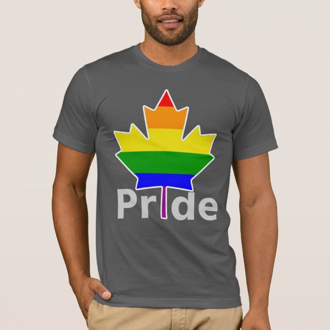 Kanada Gay pride Rainbow Flagga Maple Löv T Shirt (Framsida)