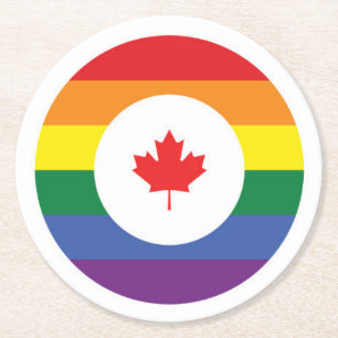 Kanada Gay pride Underlägg Papper Rund