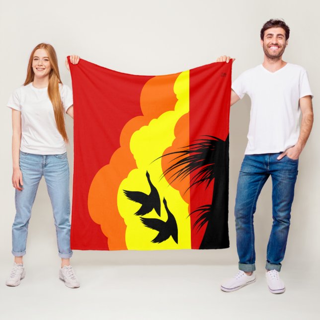 Kanada Geese In Sunset Fleecefilt (På plats)