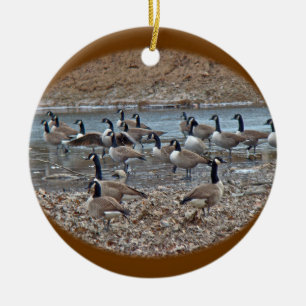 Kanada Geese on Grönt Lane Reservoir Julgransprydnad Keramik