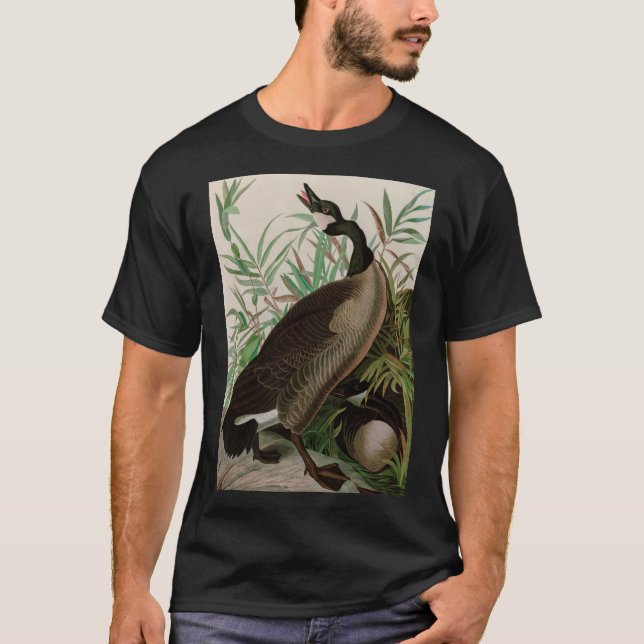Kanada Goose Birds of America Audubon Print T Shirt (Framsida)