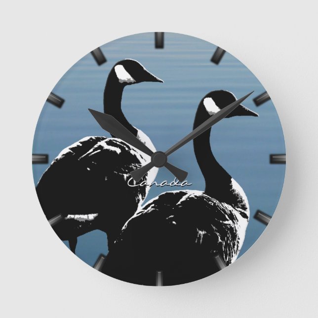 Kanada Goose Clock Gifts Canada Souvenir Clock Rund Klocka (Framsida)