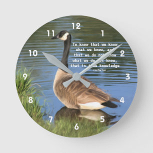 Kanada Goose Confucius Knowledge Quote Rund Klocka