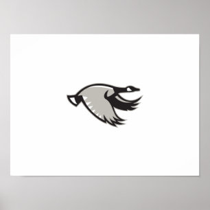 Kanada Goose Flies Retro Poster