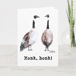 Kanada Goose Hand-Drawn Cute Honking Canada Geese Kort
