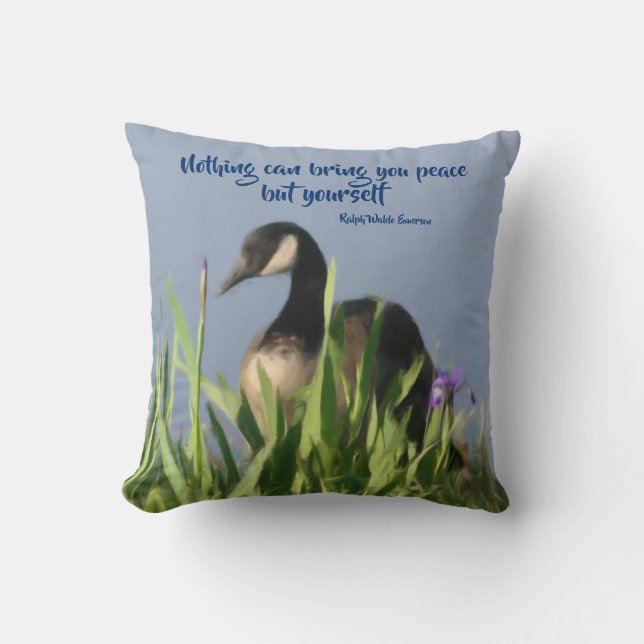 Kanada Goose Inner Peace Inspirational Quote  Kudde (Framsida)