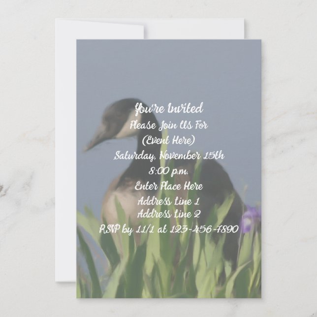 Kanada Goose Iris Art Nature Party Inbjudningar (Framsida)