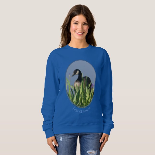 Kanada Goose Irises Nature Painting Personlig T Shirt (Hel framsida)