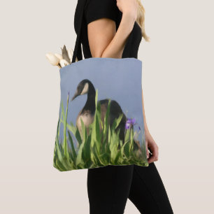 Kanada Goose Irises Nature Painting Tygkasse