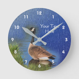 Kanada Goose Nature Art Personlig Rund Klocka