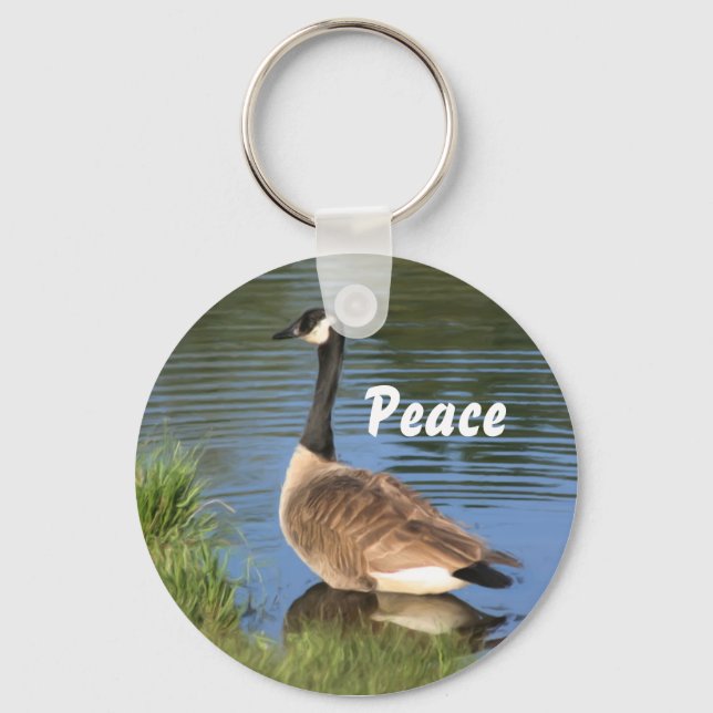 Kanada Goose Peace inspirational Keychain Nyckelring (Framsida)
