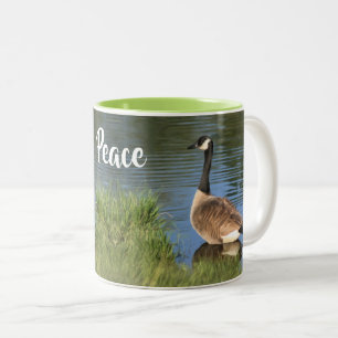 Kanada Goose Peace Inspirational Ord Två-Tonad Mugg
