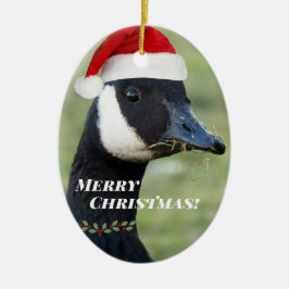 Kanada Goose Wearing Santa Hat Helgdag Julgransprydnad Keramik