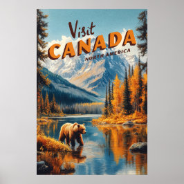 Kanada Grizzlybjörn Resaaffisch Poster