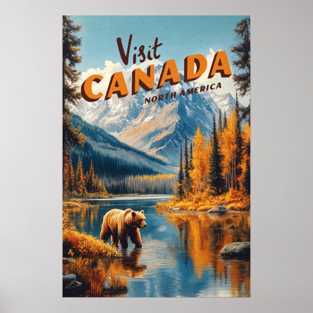 Kanada Grizzlybjörn Resaaffisch Poster (Framsidan)