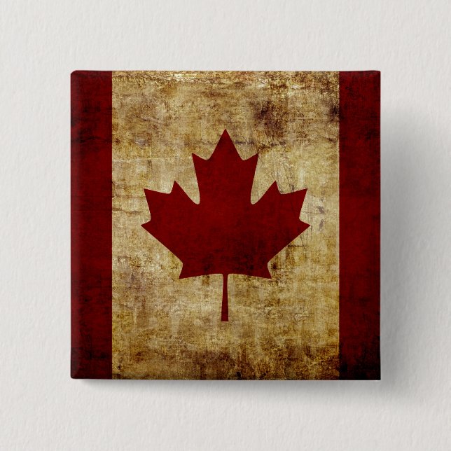 Kanada / grungad flagga knapp (Framsida)