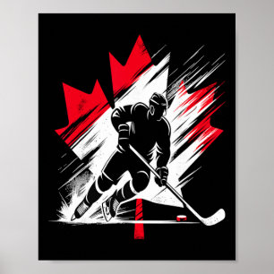 Kanada Hockey Flagga Poster