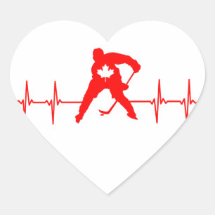 Kanada Hockey Hjärtformat Klistermärke