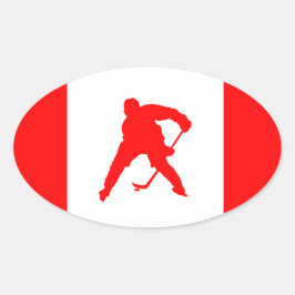 Kanada Hockey Ovalt Klistermärke