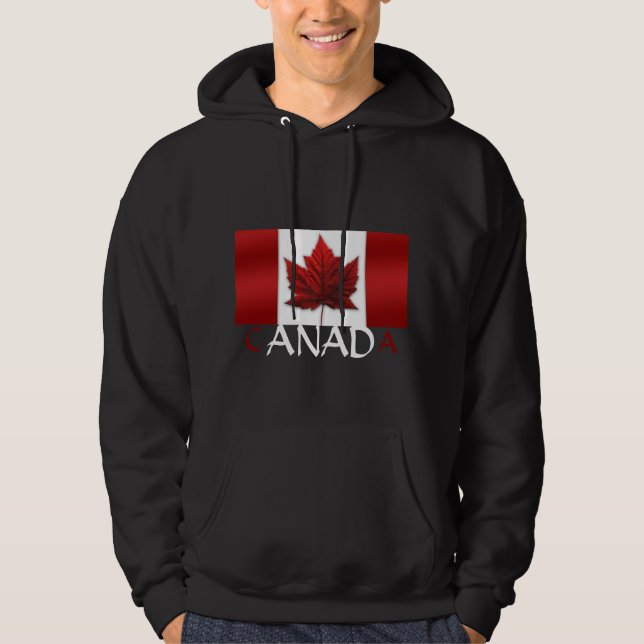 Kanada Hoodie Canada Flagga Hooded Sweatshirt (Framsida)