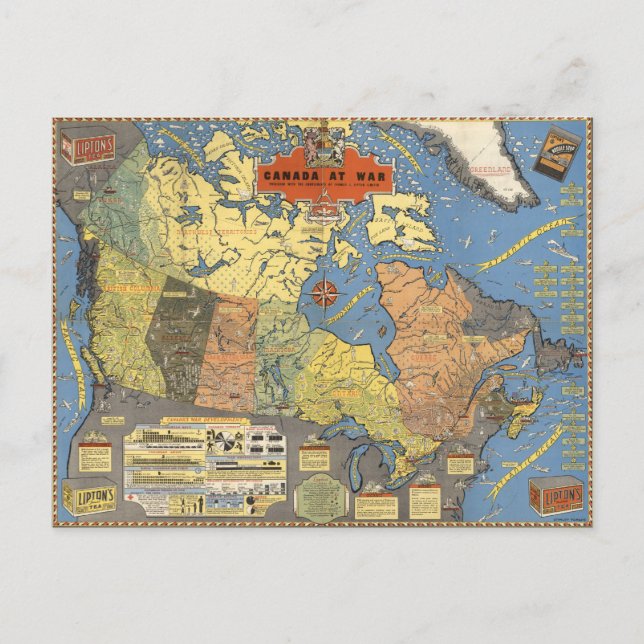 Kanada i Krig Vykort (Framsida)