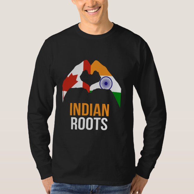 Kanada Indien Indiska Flagga T Shirt (Framsida)