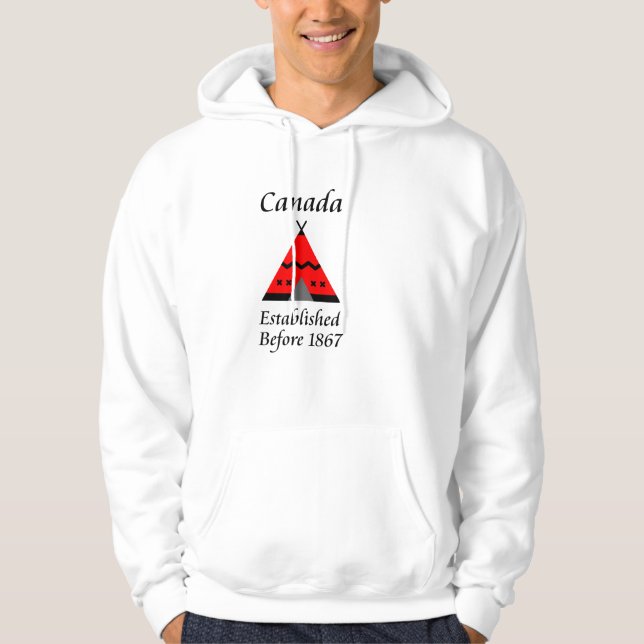 Kanada inrättad före 1867 Red Teepee Färg Hoodie (Framsida)
