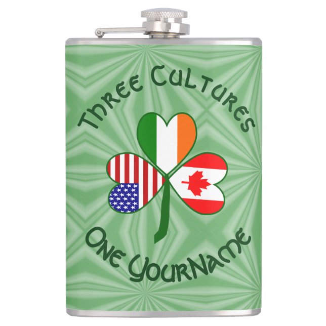 Kanada Irland USA Shamrock Flag Personlig  Fickplunta (Framsidan)