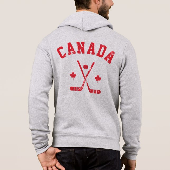Kanada Ishockey Hoodie T Shirt (Baksida)